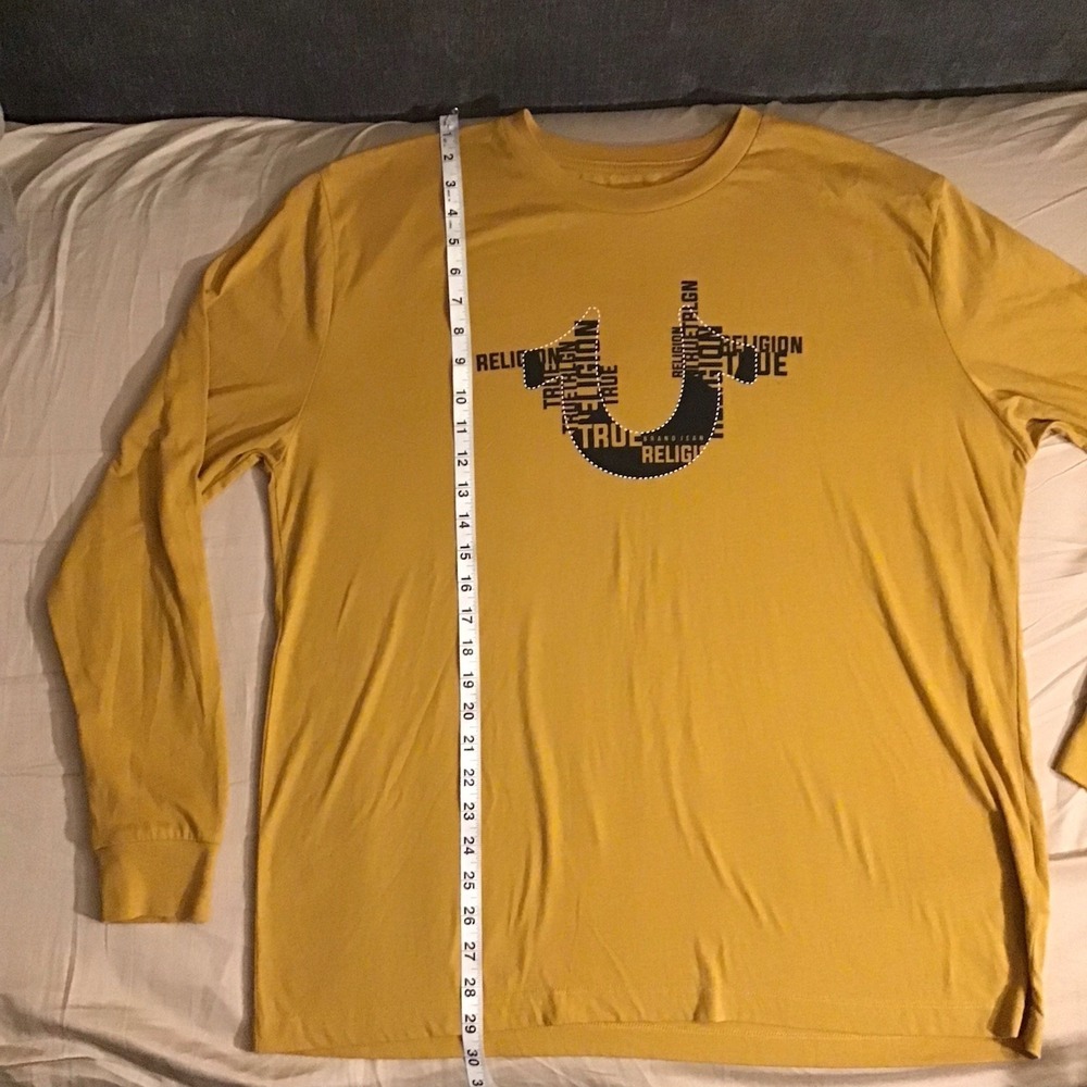True Religion Horseshoe Stacked Logo Long Sleeve Men's Shirt  Size L - Picture 2 of 5